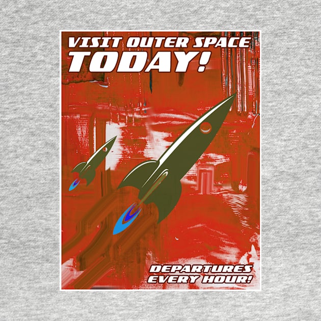 Visit Outer Space (Red) by Vandalay Industries